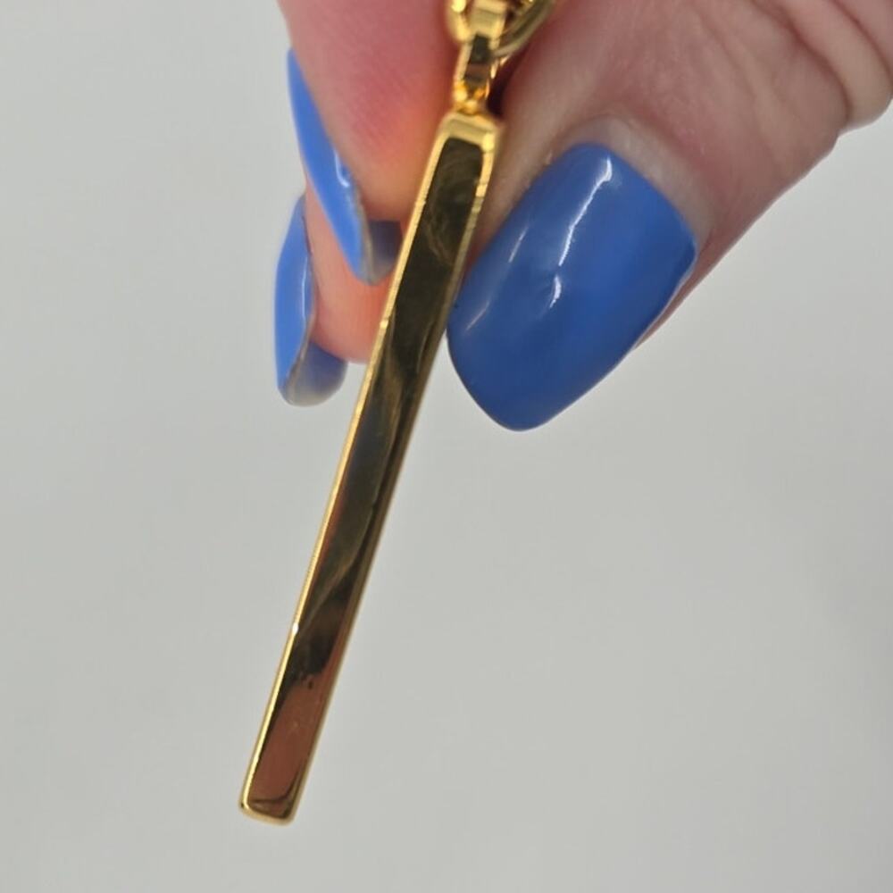 Vintage Gucci Gold Bar Keychain Gold-Plated Metal Ingot Style Bag Charm Luxe - Picture 8 of 10